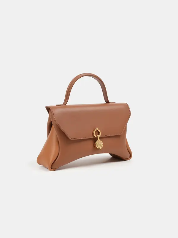 Mini Rococo Corn Leather Bag | Color: Caramel x Tan