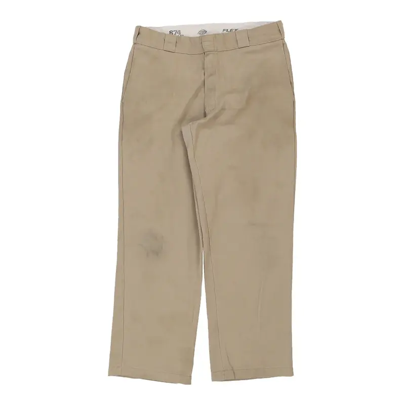 874 Dickies Trousers - 34W 26L Beige Polyester Blend