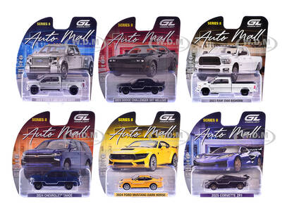 Auto Mall Series 8 Set of 6 pieces 1/64 Diecast Model Cars by Greenlight