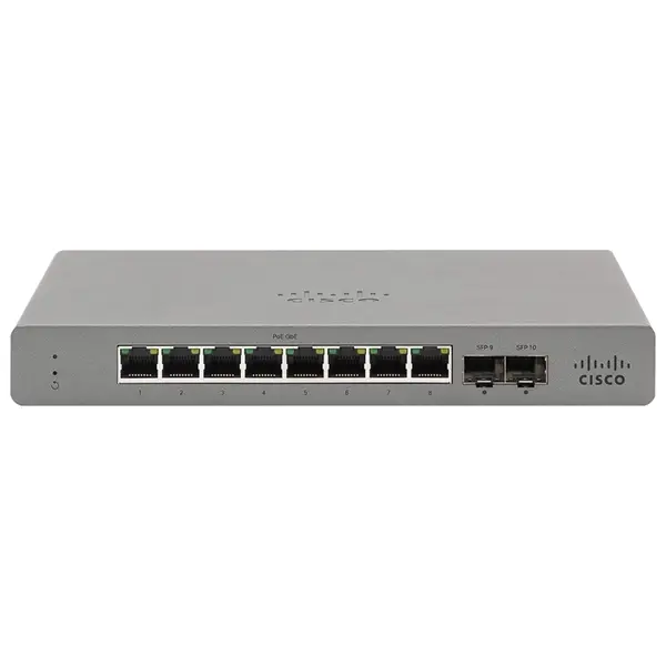GS110-8P-HW-US Cisco Meraki Go 8 x Ports PoE 10/100/1000Base-T 2 x 1G SFP Ports Managed Layer 2 1U Rack-mountable Gigabit Eth...