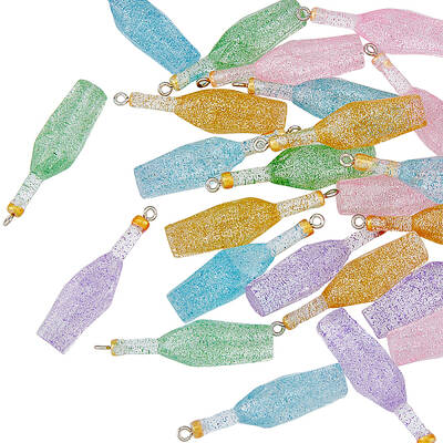 50Pcs 5 Colors Transparent Resin Pendants