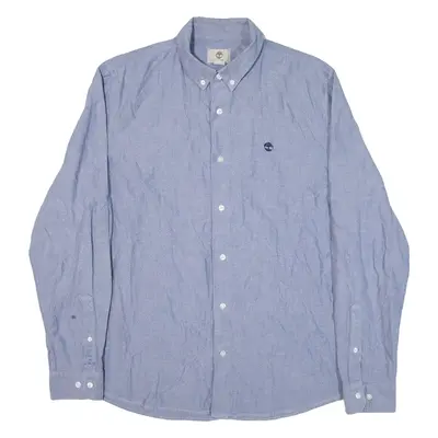 TIMBERLAND Slim Fit Mens Plain Shirt Blue Long Sleeve XL
