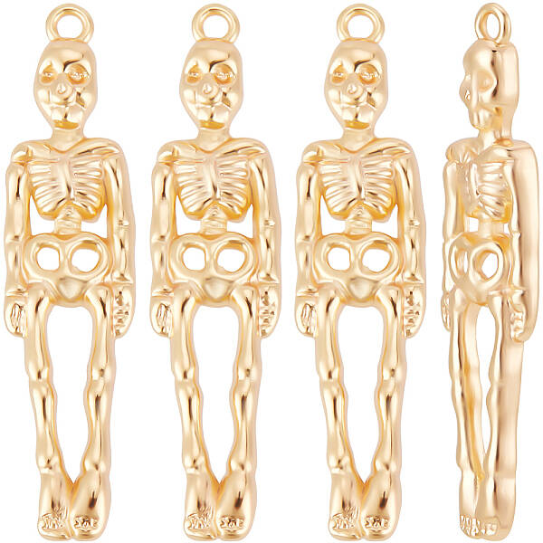 10Pcs Halloween Themed Brass Pendants