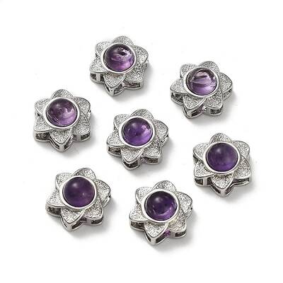 Brass Pave Natural Amethyst Multi-Strand Links