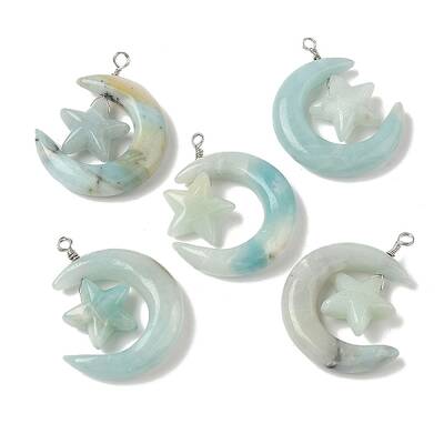 Natural Flower Amazonite Pendants