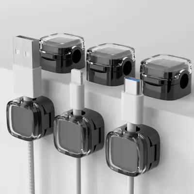 Magnetic Desk Cable Clip, Magnetic Cord Organizer Holder, Wire Cable Organizer, Wire Charger Cable Holder for Car, Desks, Ki...
