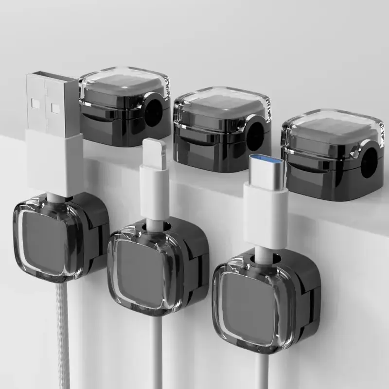 Magnetic Desk Cable Clip, Magnetic Cord Organizer Holder, Wire Cable Organizer, Wire Charger Cable Holder for Car, Desks, Ki...