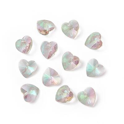 Transparent Faceted Glass Charms