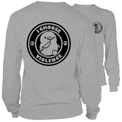 Violence- Long Sleeve Heather Gray T-Shirt