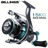 Billings Dk 1000-7000 Series 4.8:1/5.2:1 Gear Ratio 33lb Max Drag Cnc Metal Spool Spinning Fishing Reel for Freshwater Saltwa...