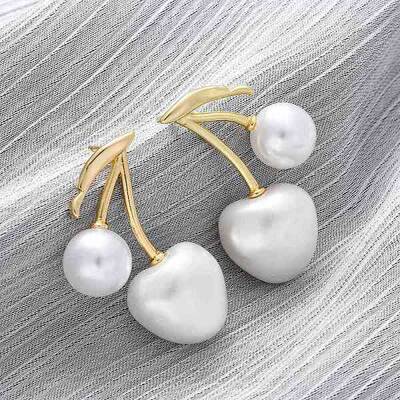 Cherry Brass Stud Earrings