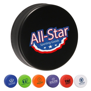 150 Custom Hockey Puck Stress Reliever - Polyurethane