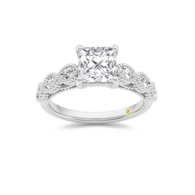Lhasa Princess Cut Lab Grown Diamond Engagement Ring | White Gold 1 3/4 - 4 3/4 CT. TW.