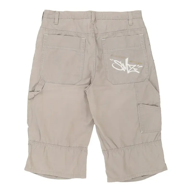 Hip-Hop Smz Flavourit Style Carpenter Shorts - 37W 17L Grey Cotton
