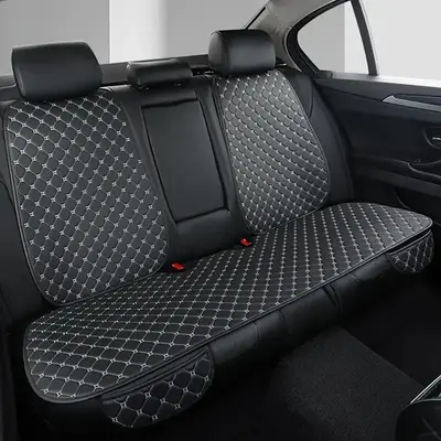 Car Rear Seat Cover, 1 Count Universal Car Rear Seat Protective Cushion Cover & 2 Counts Rear Backrest Cushions, Hand Emb...