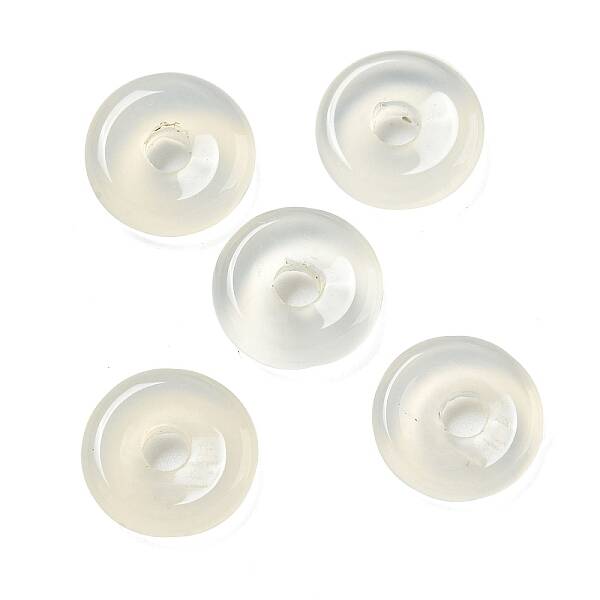 Natural White Agate Donut/Pi Disc Charms