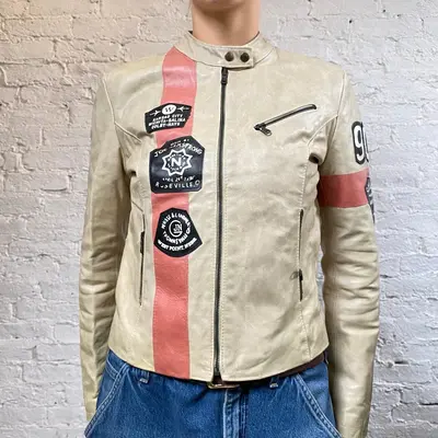 Conbipel Leather Jacket - Medium Beige Leather