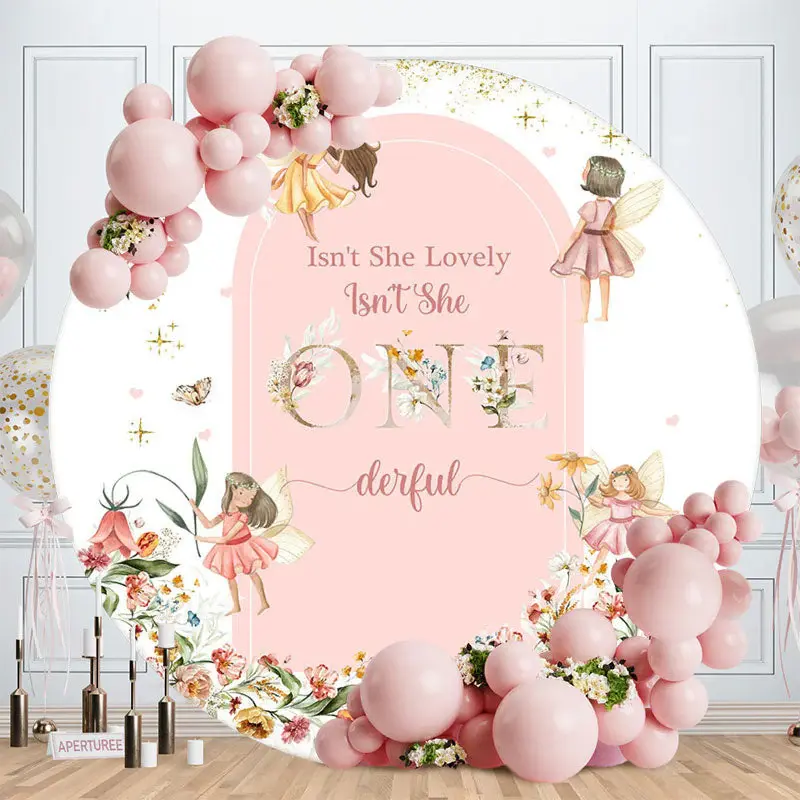She Lovely Onederful Elf Round 1st Birthday Backdrop - Aperturee