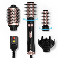 Terviiix 4-in-1 Hot Air Rotating Blow Dryer Brush Kit – 1000W with Rotatable Round Brushes (2 Sizes), Oval Volumizer, and D...