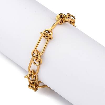 304 Stainless Steel Paperclip Chain Bracelets for Women