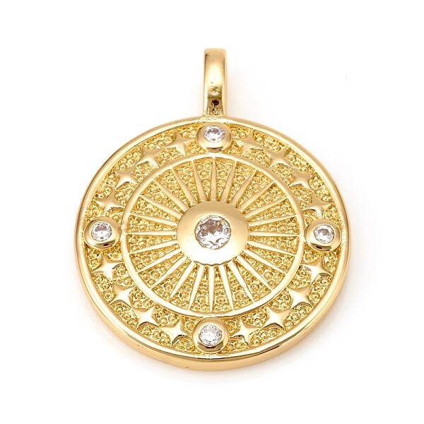 Brass Micro Pave Cubic Zirconia Pendants
