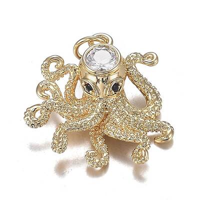 Brass Micro Clear & Black Cubic Zirconia Pendants