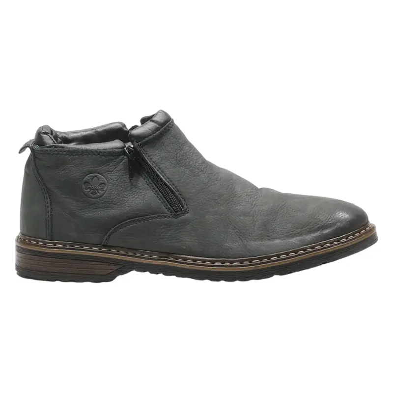 RIEKER Ankle Boots Grey Leather Mens UK 9