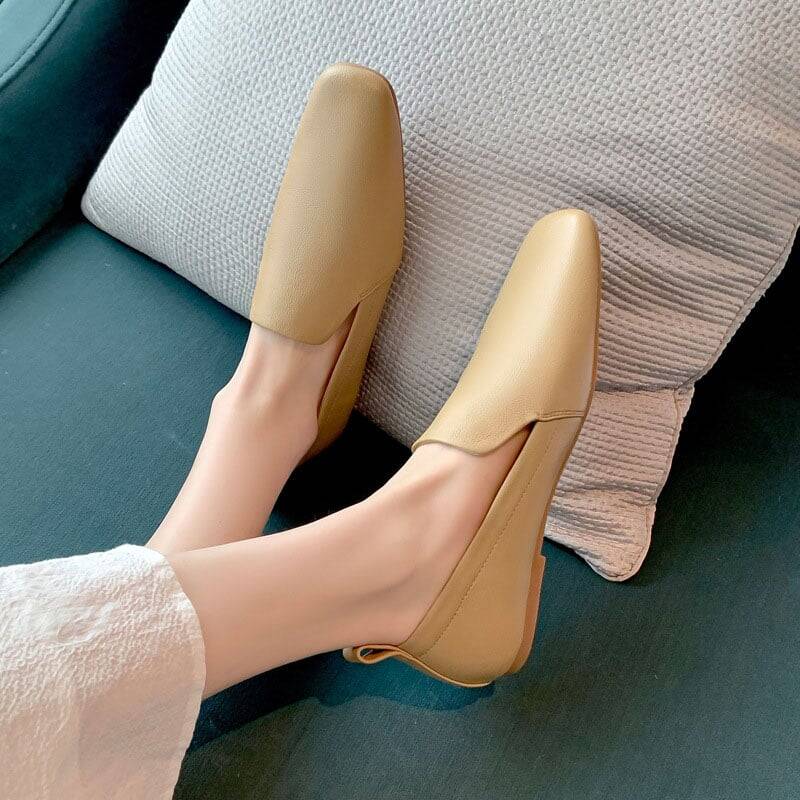 CHIKO Camrie Square Toe Block Heels Loafers Shoes
