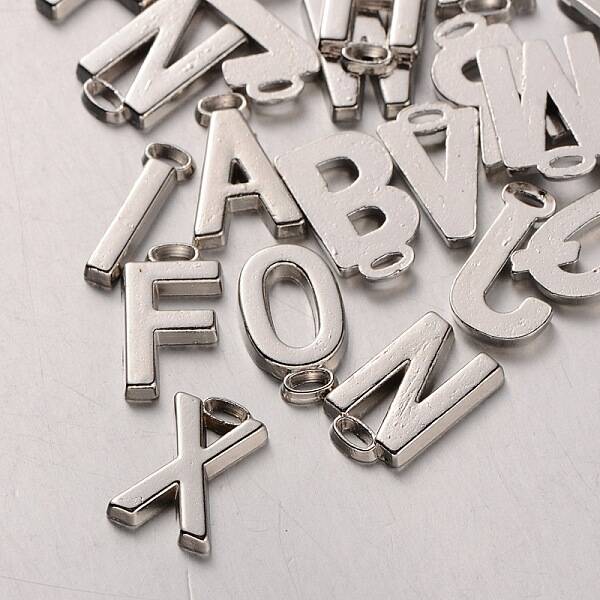 Tibetan Style Alloy Alphabet Pendants