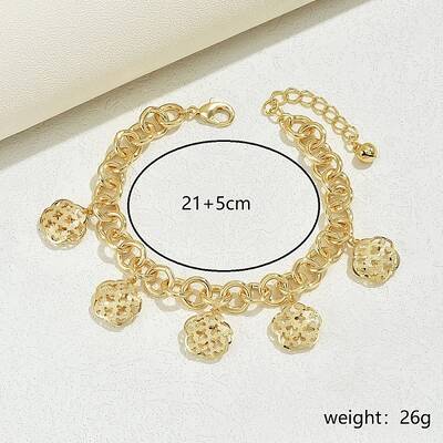 Hollow Heart Flower Charms Anklets