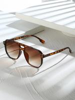 Unisex Vintage Tortoiseshell Pattern Sunglasses, Trendy Casual Sunglasses for Everyday Use, Fashion Accessories for Outdoor A...