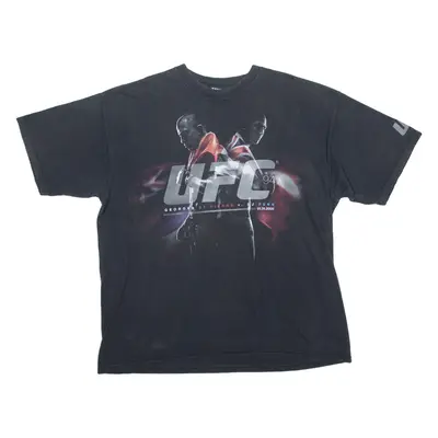 UFC Mens T-Shirt Black Crew Neck 2XL
