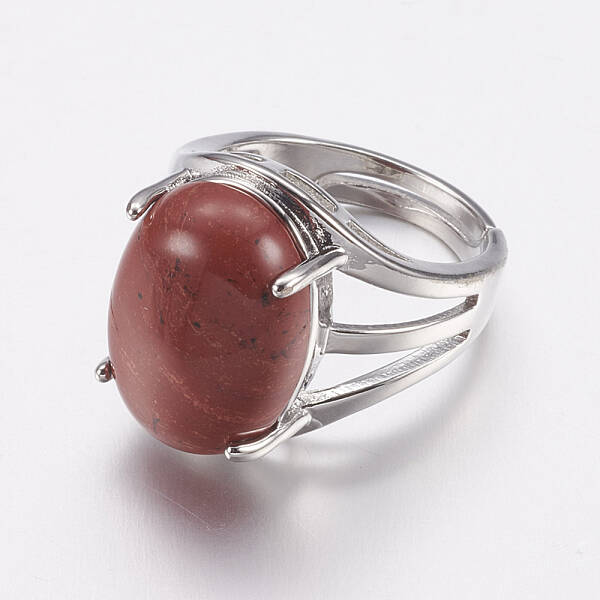Synthetic Red Jasper Wide Band Finger Rings