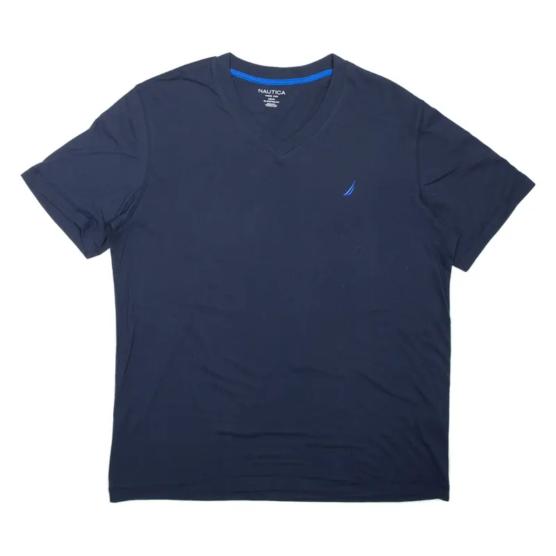 NAUTICA Sleepwear T-Shirt Blue V-Neck Short Sleeve Mens M