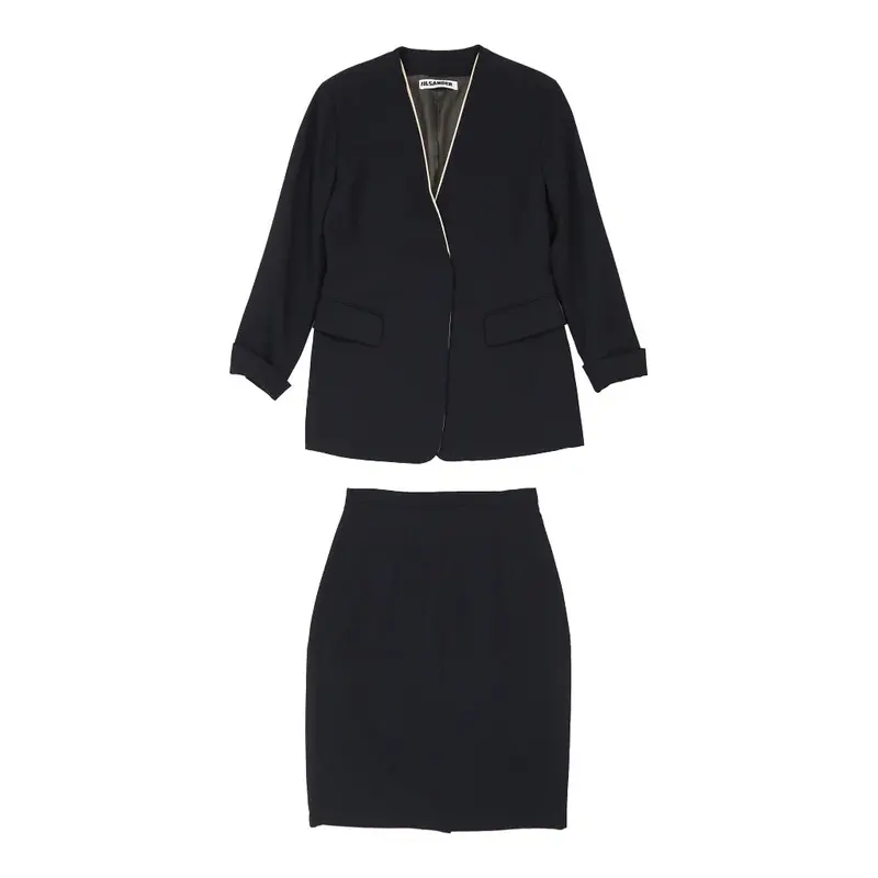 Jil Sander Full Suit - Small Navy Viscose Blend