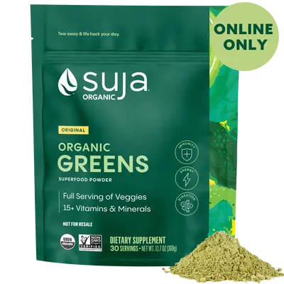 Suja Organic Greens Superfood Powder (30srv) - 40+ Functional Ingredients, Greens, 15+ Vitamins & Minerals, Probiotics, Adapt...