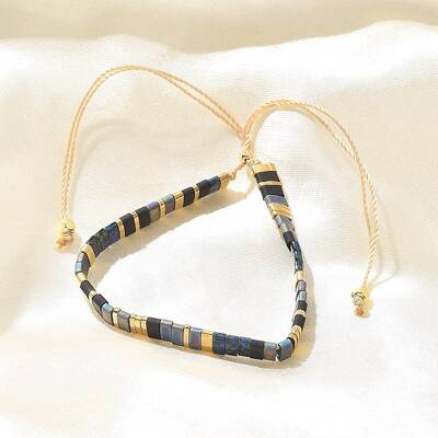 Vintage Ethnic Style Glass Tila Beaded Handmade Slider Bracelets for Women