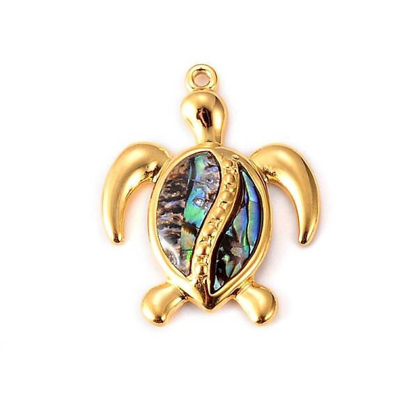 Stainless Steel Paua Shell Pendants