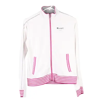 Age 13-14 Champion Zip Up - XL White Cotton Blend