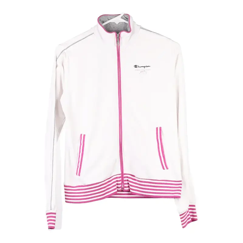Age 13-14 Champion Zip Up - XL White Cotton Blend