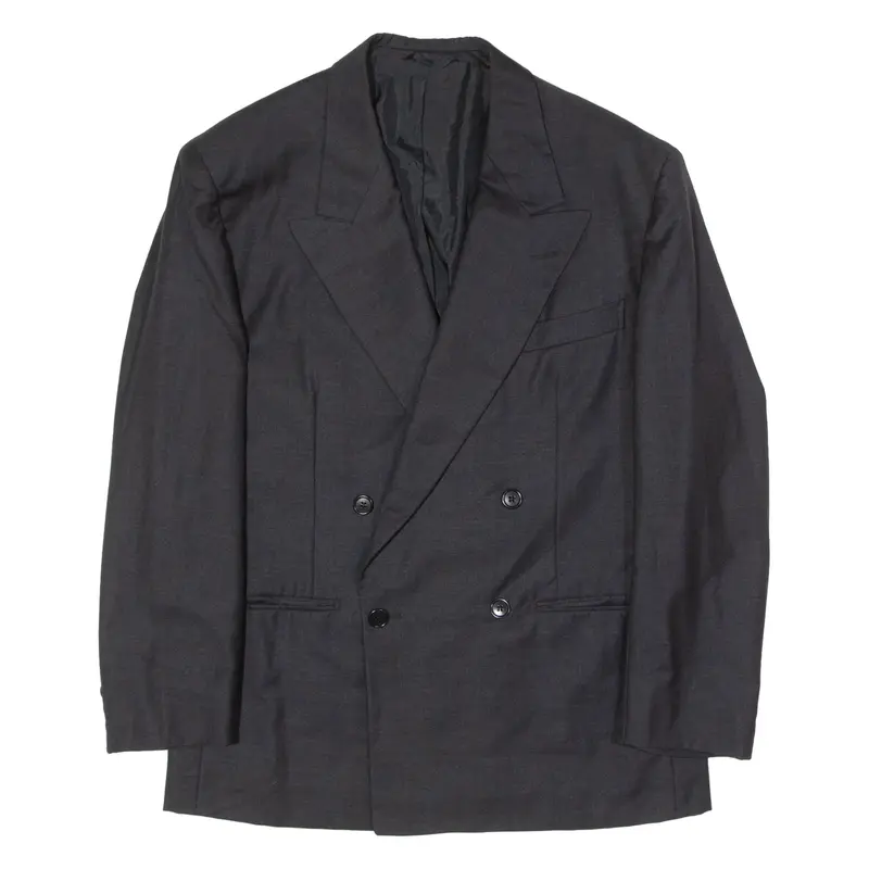 LOW UOMO Mens Blazer Jacket Grey Wool L