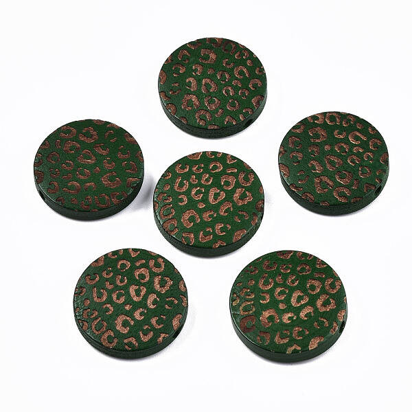Painted Natural Wood Beads