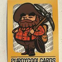 3M Sticker Featuring Curly Bearded Character in Checkered Shirt and Hat, Yellow Background, \