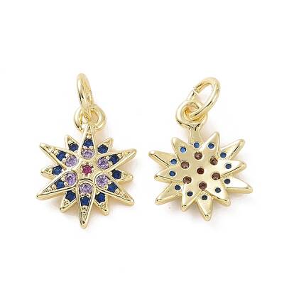 Brass Micro Pave Cubic Zirconia Charms