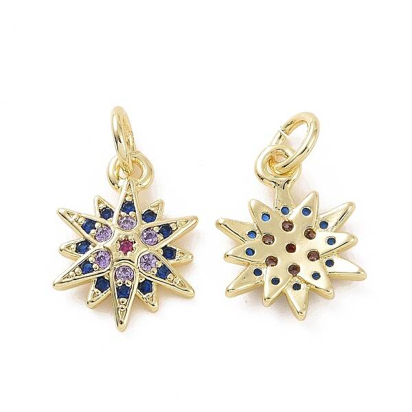 Brass Micro Pave Cubic Zirconia Charms