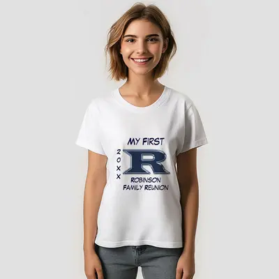 My First Family Reunion Blue Letter Custom T-Shirt