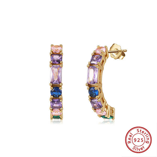 925 Sterling Silver Micro Pave Cubic Zirconia Stud Earrings