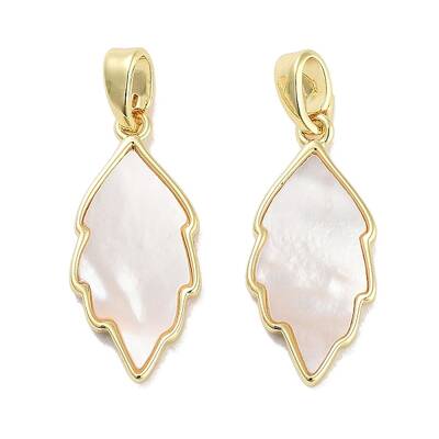 Brass Pave Natural Shell Pendants