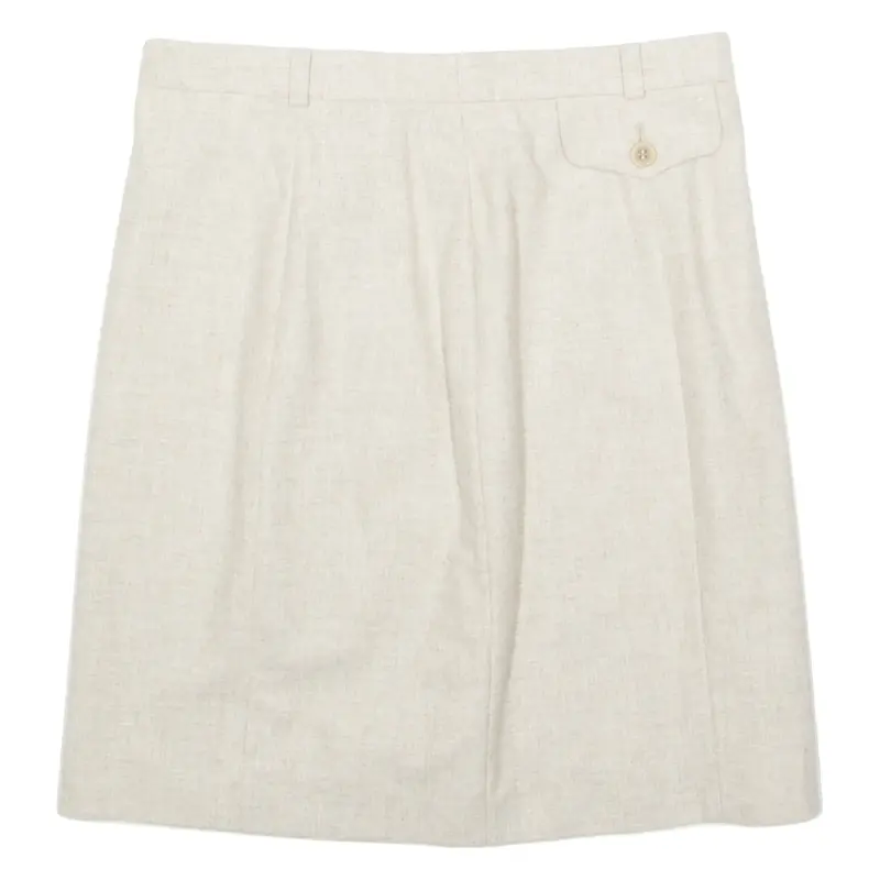 ESCADA Margaretha Ley Womens Straight Skirt Beige Short Wool S