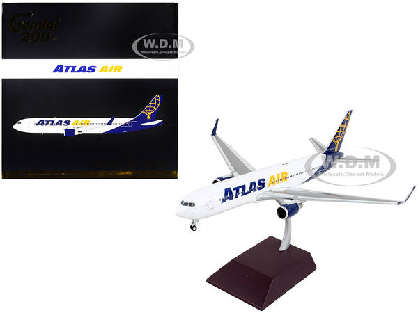 Boeing 767-300ER Commercial Aircraft Atlas Air White with Blue Tail Gemini 200 Series 1/200 Diecast Model Airplane by GeminiJ...